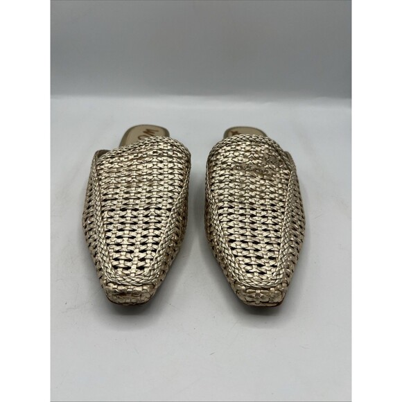 Sam Edelman Metallic Woven Gold Mesh Leona Mules Size 8.5 - Picture 2 of 10